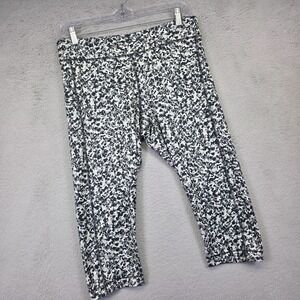 Under Armour Leggings Womens L White Black‎ Camo 3/4 Running Tight Performance